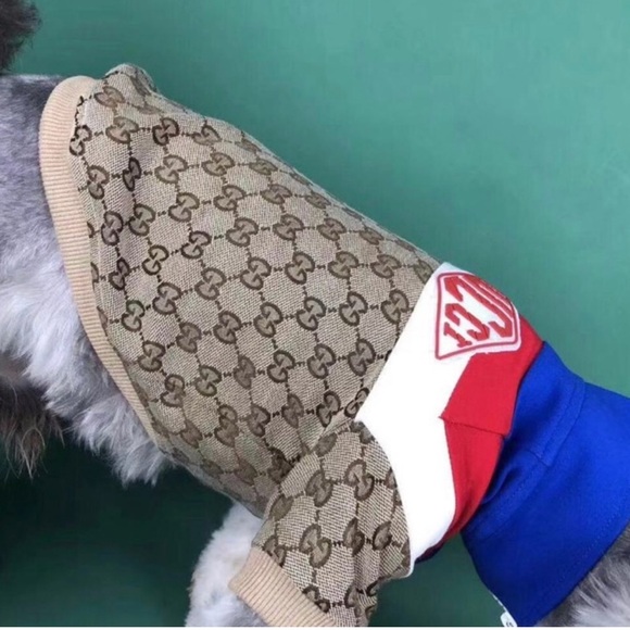 Gucci Tan and Blue Dog Sweater - Picture 1 of 7